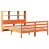 vidaXL Seng med bokhylle uten madrass voksbrun 140x190 cm heltre