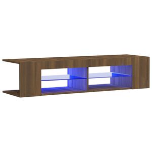 vidaXL TV-benk med LED-lys brun eik 135x39x30 cm