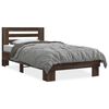 vidaXL Sengeramme brun eik 90x190 cm konstruert tre og metall