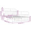 vidaXL Sengeramme i metall med hode- og fotgavl hvit 140x190 cm