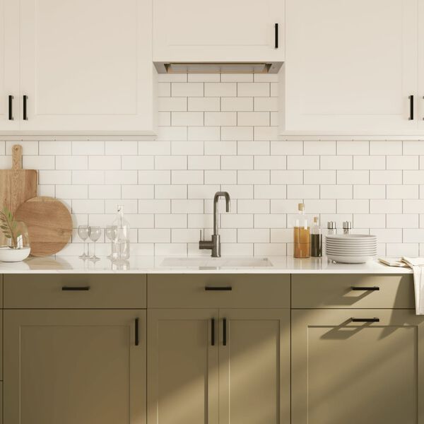 vidaXL Skaphåndtak 10 stk svart 96 mm rustfritt stål