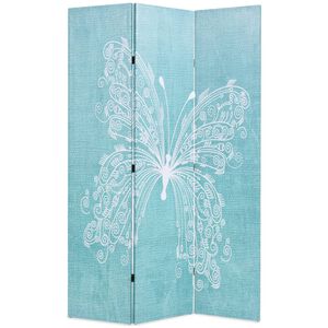vidaXL Sammenleggbar romdeler 120x170 cm sommerfugl bl&aring;