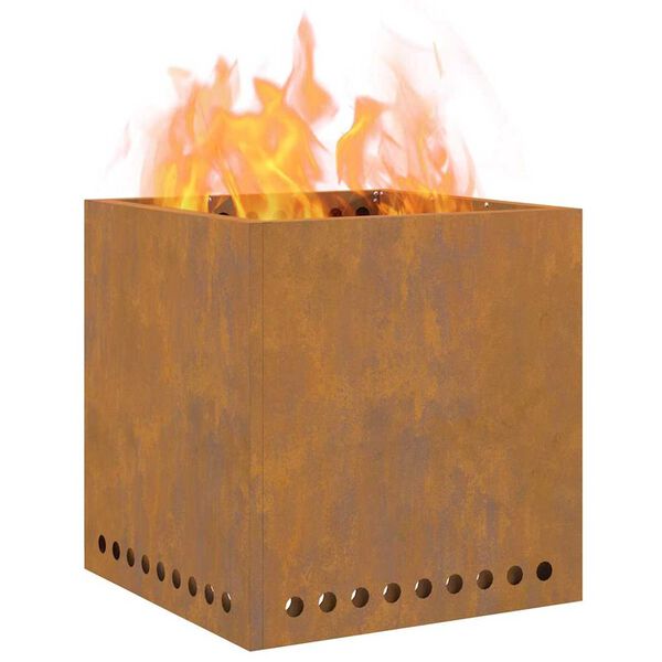 vidaXL Røykfri ildsted Brun 48 x 48 x 50 cm Stål