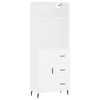 vidaXL Highboard hvit 69,5x34x180 cm konstruert tre