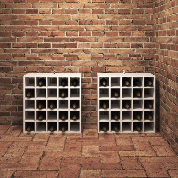 vidaXL Vinhylle 2 pcs Hvit 56 x 25 x 56 cm Massiv furu