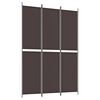 vidaXL Romdeler 3 paneler brun 150x220 cm stoff