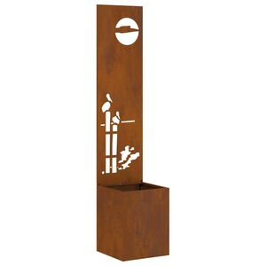 vidaXL Hageprivat skjerm Fretwork Rusten 32 x 140 cm Cortenstål