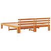 vidaXL Sengestamme med hodegjerde Vokset Brun 180 x 200 cm Massiv furu