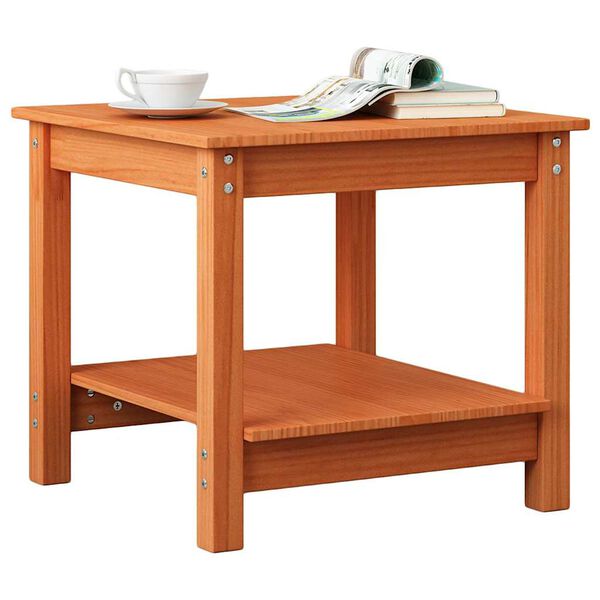 vidaXL Kaffebord Voksbrun 50 x 50 x 45 cm Heltre furu