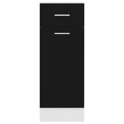 vidaXL Bunnskap med skuff svart 30x46x81,5 cm sponplate