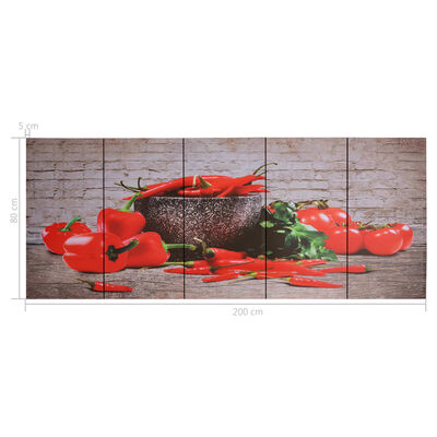 vidaXL Lerretsbilde paprika flerfarget 200x80 cm