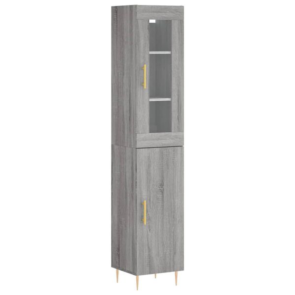 vidaXL Highboard gr&aring; sonoma 34,5x34x180 cm konstruert tre