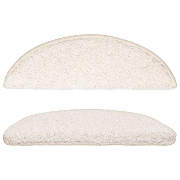 vidaXL Trappematter 10 stk 56x17x3 cm hvite halvrund