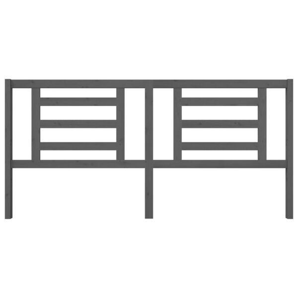 vidaXL Sengegavl grå 206x4x100 cm heltre furu