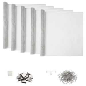 vidaXL Lysakseldeksel med klips 5 stk. 70 x 130 cm Aluminium S&oslash;lv