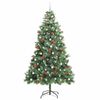 vidaXL Kunstig juletre med LED -stripelys gr&oslash;nn 240 cm PVC og metall