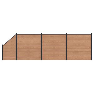 vidaXL Gjerdeplate 4 pcs WPC og Aluminium Brun