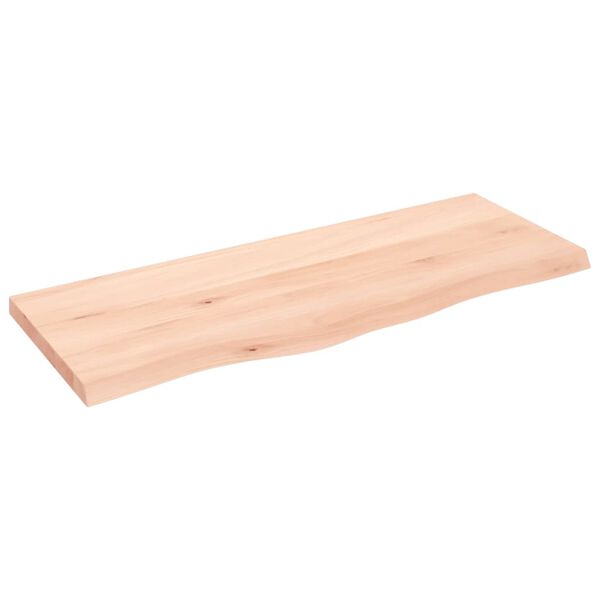 vidaXL Benkeplate til bad 100x40x(2-4) cm ubehandlet heltre