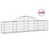 vidaXL Gabionkurver buede 30 stk 200x30x40/60 cm galvanisert jern