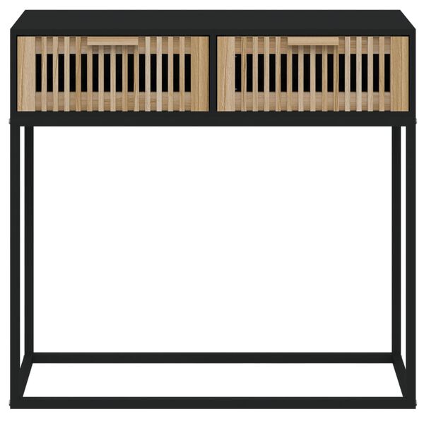 vidaXL Konsollbord svart 80x30x75 cm konstruert tre og jern