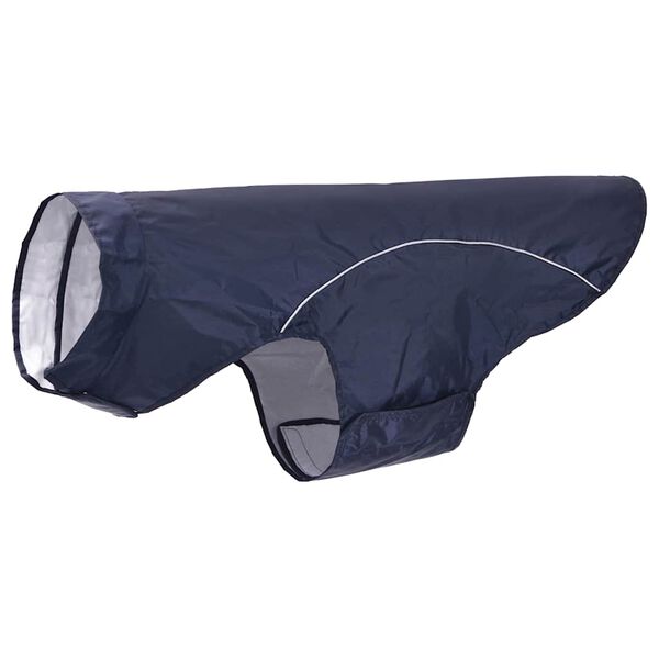 vidaXL Hunde regnfrakk med refleksstrimler polyester marinebl&aring; 4XL