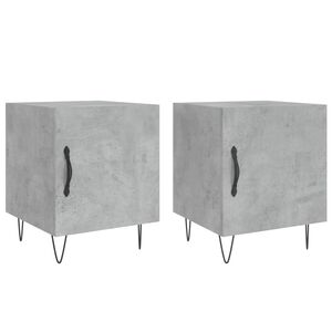 vidaXL Nattbord 2 stk betonggr&aring; 40x40x50 cm konstruert tre