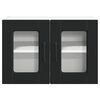 vidaXL Kj&oslash;kkenskap med d&oslash;r 2 pcs Svart 60 x 31 x 40 cm Konstruert tre