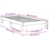 vidaXL Sengeramme uten Madrass 75x190 cm Heltre Eik