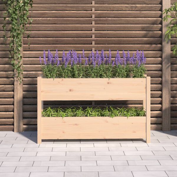 vidaXL Plantekasse 112x25x66 cm heltre furu