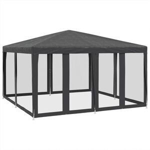 vidaXL Festtelt med 8 sidevegger av netting antrasitt 4x4 m HDPE