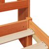 vidaXL Seng med bokhylle uten madrass voksbrun 150x200 cm heltre furu