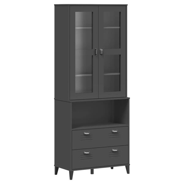 vidaXL Highboard VIKEN antrasitt grå 80x40x200 cm heltre furu