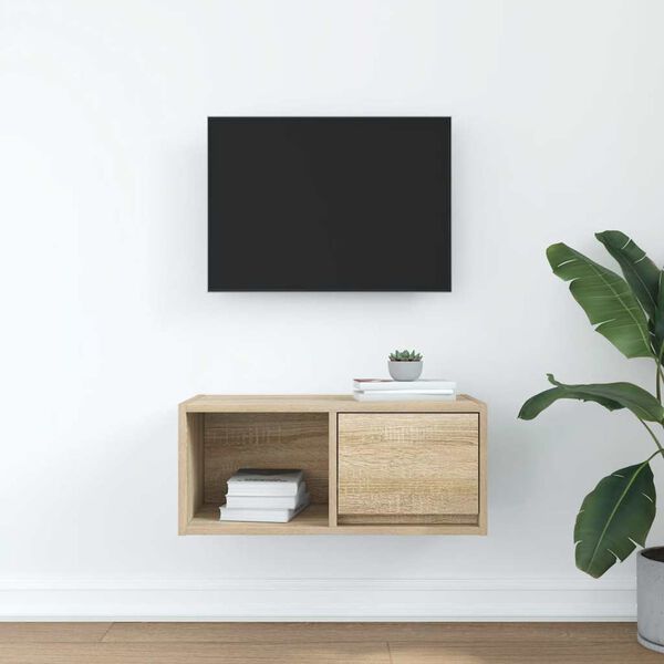 vidaXL TV-benk sonoma eik 60x31x25,5 cm konstruert tre