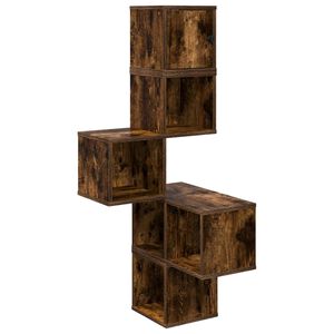 vidaXL Vegghj&oslash;rneskap R&oslash;kt Eik 48 x 48 x 120 cm Konstruert tre
