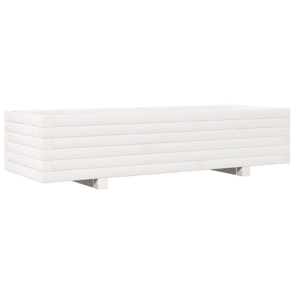 vidaXL Plantekasse hvit 110x40x26,5 cm heltre furu
