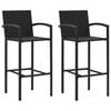 vidaXL Barstoler 2 stk svart polyrotting