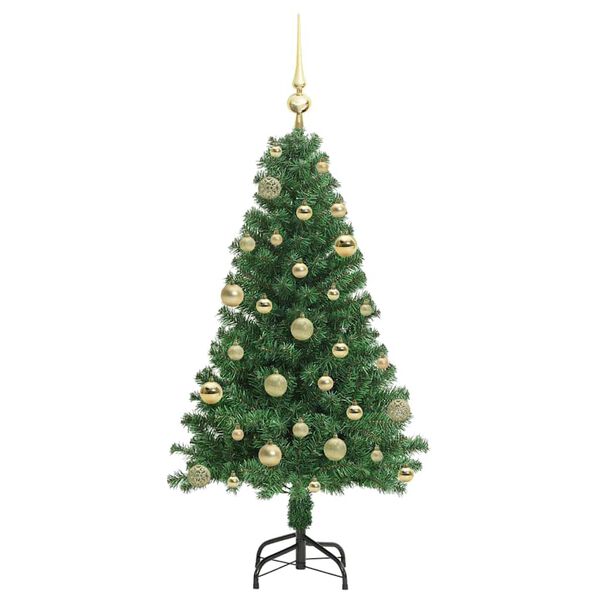 vidaXL Kunstig juletre med 150 LED gr&oslash;nn 120 cm PVC og St&aring;l og Plast