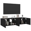 vidaXL Vegghengte TV-benker med LED 2 stk svart 60x35x31 cm