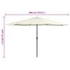 vidaXL Hageparasoll med metallstang 390 cm sandhvit