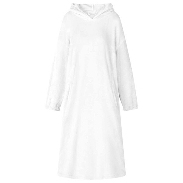 vidaXL Teppe-hettegenser Hvit m Flanell