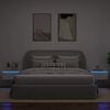 vidaXL Vegghengte nattbord med LED-lys 2 stk hvit