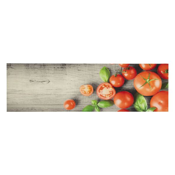 vidaXL Kj&oslash;kkenteppe vaskbar Tomatoes 45x150 cm fl&oslash;yel