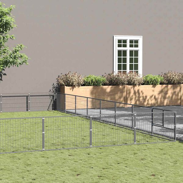 vidaXL Hundeg&aring;rd s&oslash;lv 72 m&sup2; st&aring;l