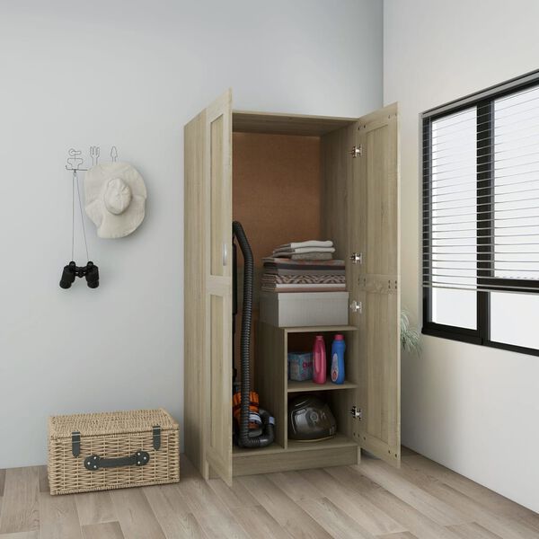 vidaXL Garderobe sonoma eik 82,5x51,5x180 cm konstruert tre