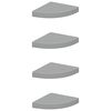vidaXL Flytende vegghyller 4 stk gr&aring; 25x25x3,8 cm MDF