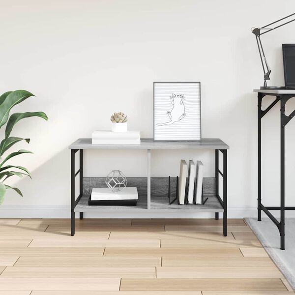 vidaXL Bokhylle Gr&aring; Sonoma 82 x 32 x 47 cm Konstruert tre