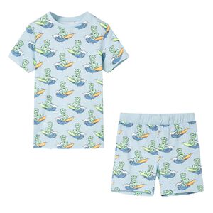 Barnepyjamas med korte ermer lysebl&aring; 104