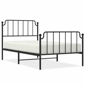 vidaXL Sengeramme i metall med hode- og fotgavl svart 100x200 cm