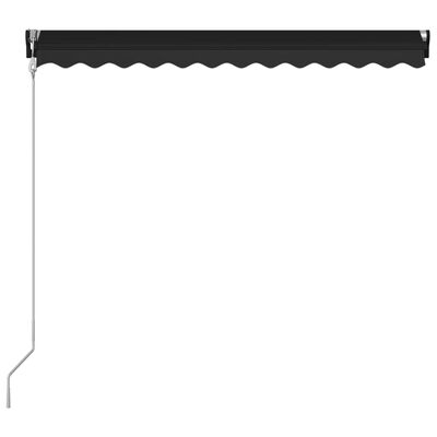 vidaXL Uttrekkbar markise med vindsensor og LED 300x250 cm antrasitt