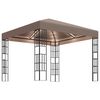 vidaXL Paviljong med LED-lysslynge 3x3 m gr&aring;brun